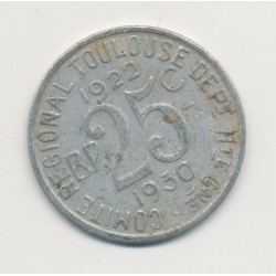 25 Centimes Union Latine - 1922-1930 - Toulouse - alu rond - TTB