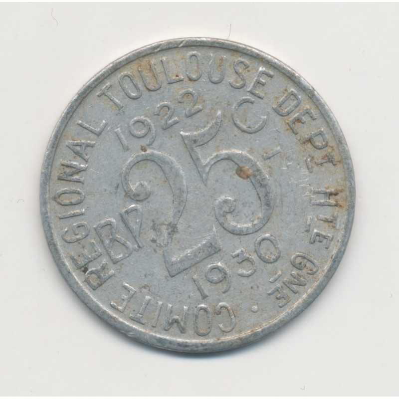 25 Centimes Union Latine - 1922-1930 - Toulouse - alu rond - TTB
