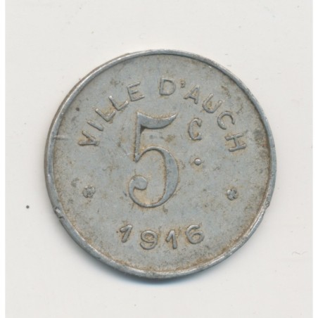 5 Centimes 1916 - Auch - Alu rond - TTB