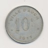 10 Centimes 1917 - Auch - Alu rond - TTB