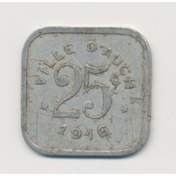 25 Centimes 1916 - Auch - Alu carré 27mm - TTB