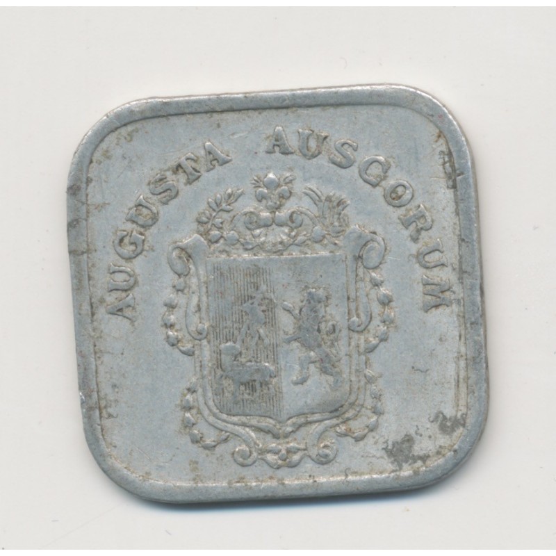 25 Centimes 1916 - Auch - Alu carré 27mm - TTB