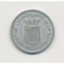5 Centimes 1922 - Union commerçants - la Réole - alu rond - TTB+