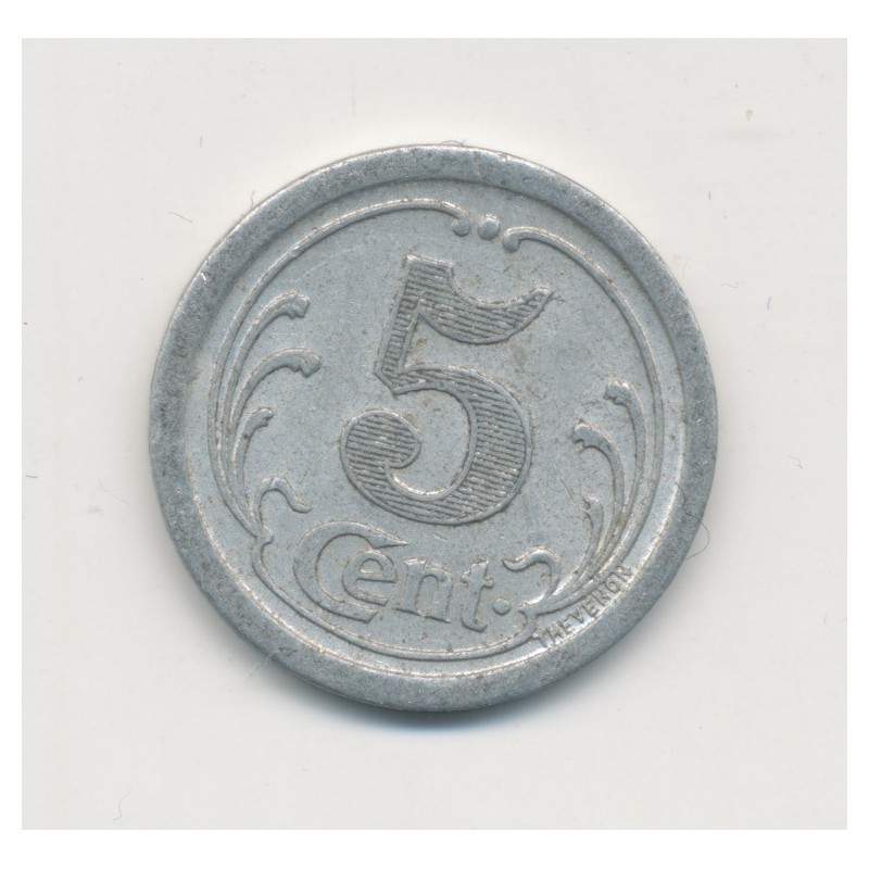 5 Centimes 1922 - Union commerçants - la Réole - alu rond - TTB+