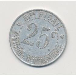 25 Centimes maison rigail - st mathieu de tréviers - alu rond - TTB+