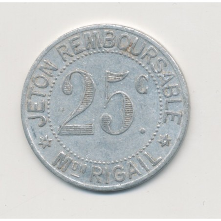 25 Centimes maison rigail - st mathieu de tréviers - alu rond - TTB+