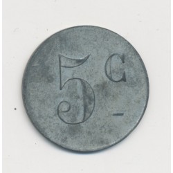 5 Centimes coopérative des démobilisés - Béziers - zinc rond 21,5mm - TTB 2