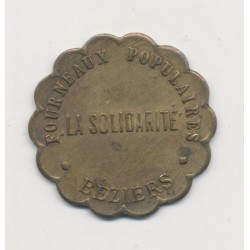 10 Centimes la solidarité - Béziers - fourneaux populaires - laiton rond 25,5mm - TTB+