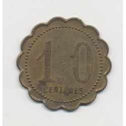 10 Centimes la solidarité - Béziers - fourneaux populaires - laiton rond 25,5mm - TTB+ 2