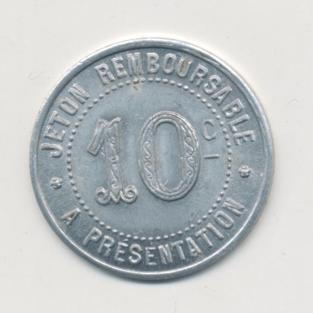 10 Centimes syndicat alimentation du gros - 1922 - Herault - alu rond - SUP+