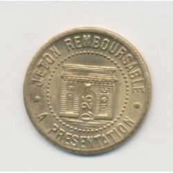 25 Centimes syndicat alimentation du gros - 1922 - Herault - laiton rond - SUP+ 2