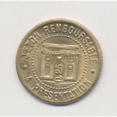 25 Centimes syndicat alimentation du gros - 1922 - Herault - laiton rond - SUP+