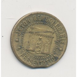 25 Centimes syndicat alimentation du gros - 1922 - Herault - laiton rond - TTB 2