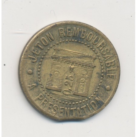 25 Centimes syndicat alimentation du gros - 1922 - Herault - laiton rond - TTB