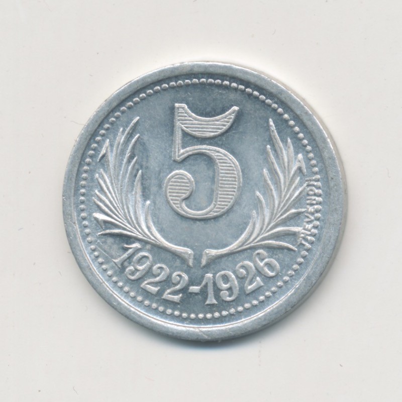 5 Centimes Chambre de commerce de l'Hérault - 1922-26 - alu rond - SPL