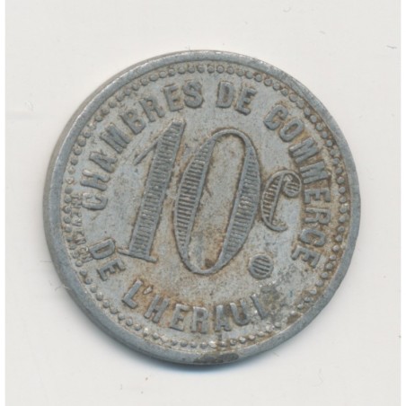 10 Centimes Chambre de commerce de l'Hérault - alu rond 23mm - TTB