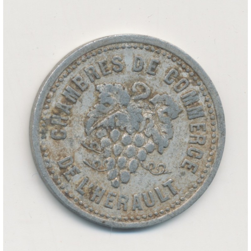 10 Centimes Chambre de commerce de l'Hérault - alu rond 23mm - TTB