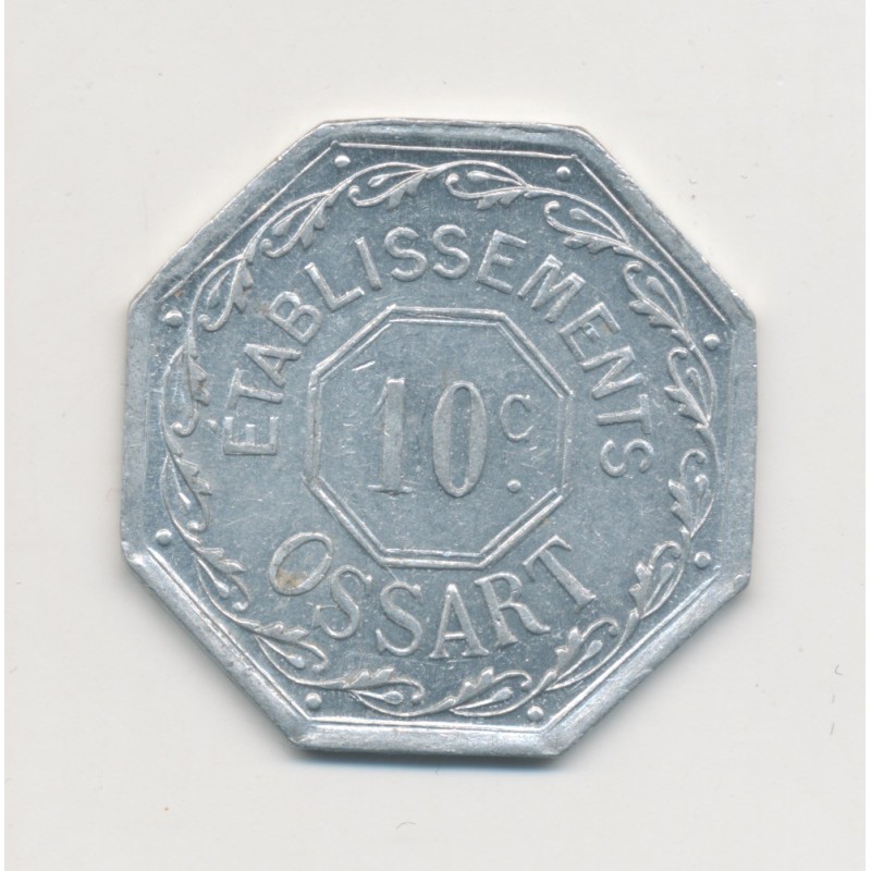 10 Centimes Etablissement Ossart - 1921 - Montpellier - alu octogonal - TTB+