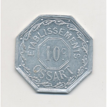 10 Centimes Etablissement Ossart - 1921 - Montpellier - alu octogonal - TTB+