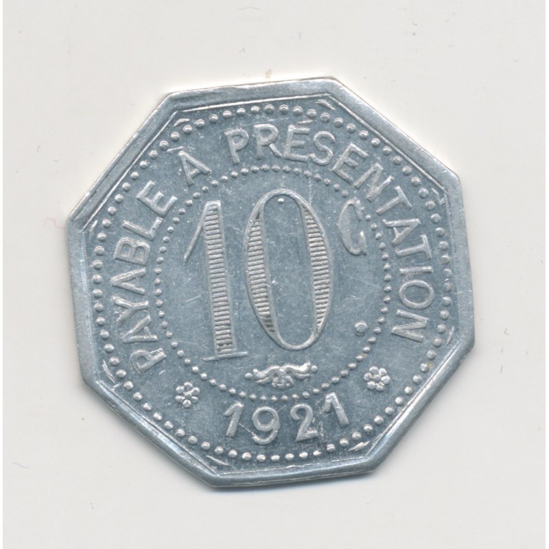 10 Centimes Etablissement Ossart - 1921 - Montpellier - alu octogonal - TTB+
