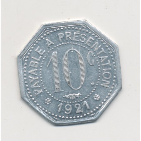 10 Centimes Etablissement Ossart - 1921 - Montpellier - alu octogonal - TTB+