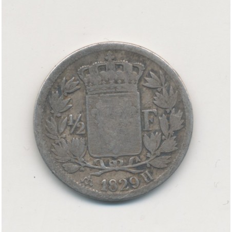 1/2 Franc Charles X - 1829 H La Rochelle - TB