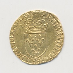 Charles IX - Écu d'or au soleil - 1565 H La Rochelle - TTB 2