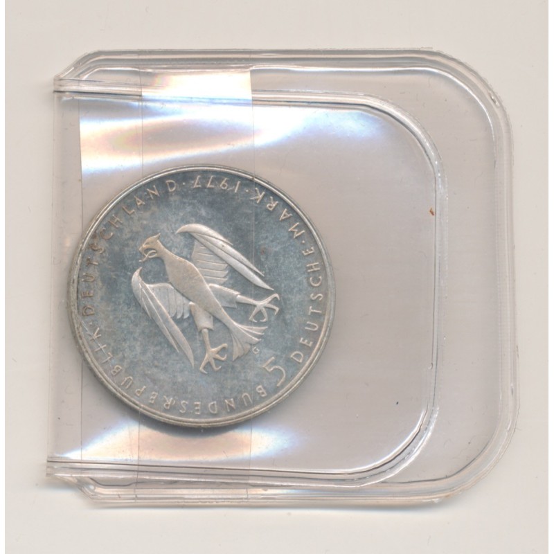 Allemagne - 5 Mark 1977 G - Heinrich von Kleist - argent 11g 0,625 - TTB+