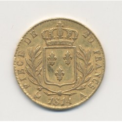 Louis XVIII - 20 Francs Or - 1814 A Paris - Buste habillé - TB+ 2
