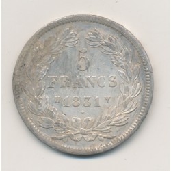 5 Francs Louis philippe I - 1831 H La rochelle - Tranche en relief - TB+ 2