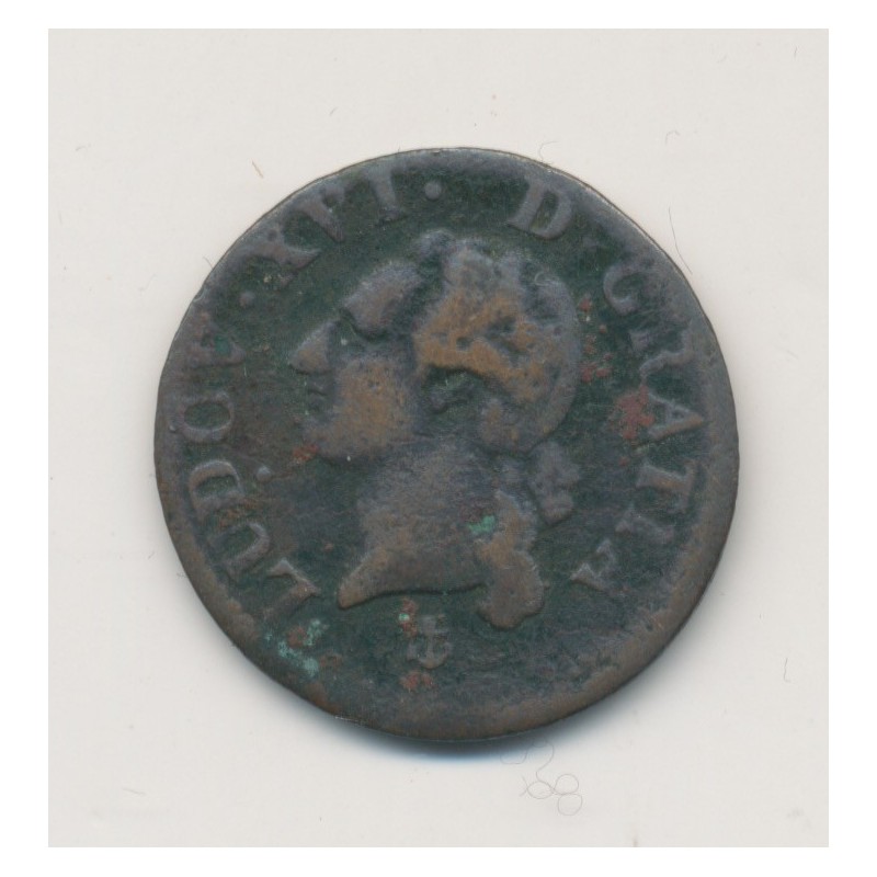 Louis XVI - Liard - 1791 H La Rochelle - cuivre - TB+