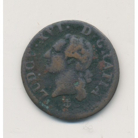 Louis XVI - Liard - 1791 H La Rochelle - cuivre - TB+
