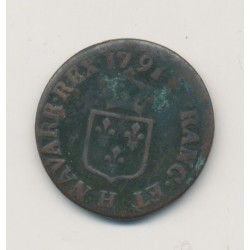 Louis XVI - Liard - 1791 H La Rochelle - cuivre - TB+ 2