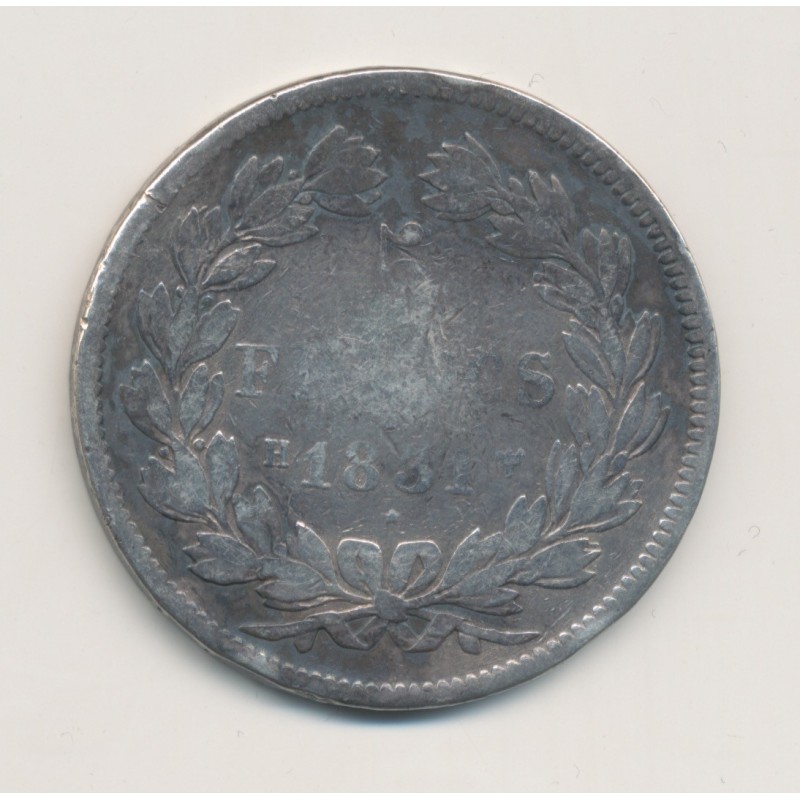 5 Francs Louis philippe I - 1831 H La rochelle - Tranche en relief - TB