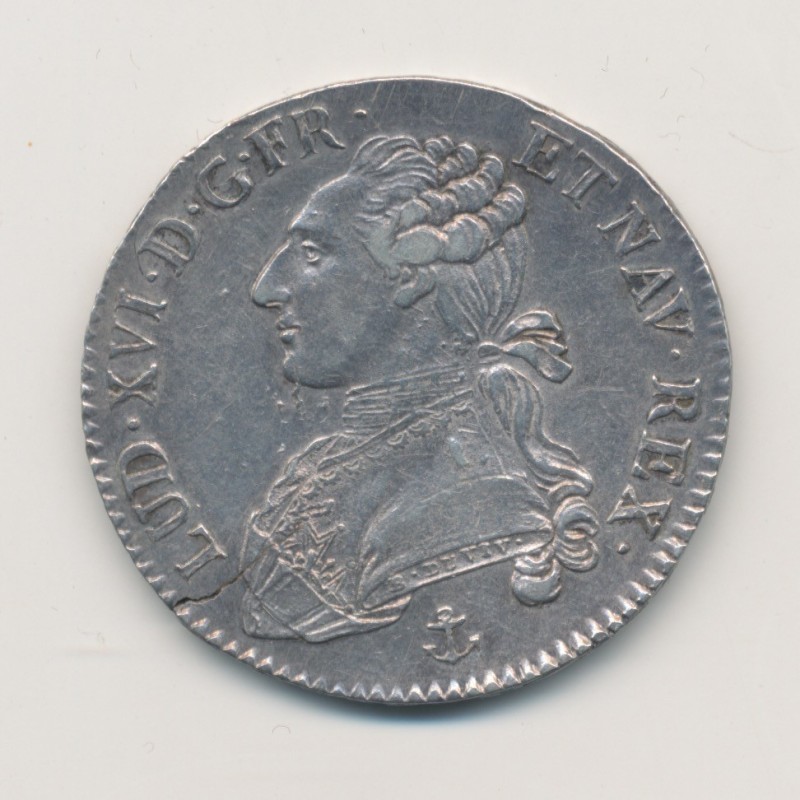 Louis XVI - 1/2 écu aux lauriers - 1790 H La Rochelle - TTB/TTB+