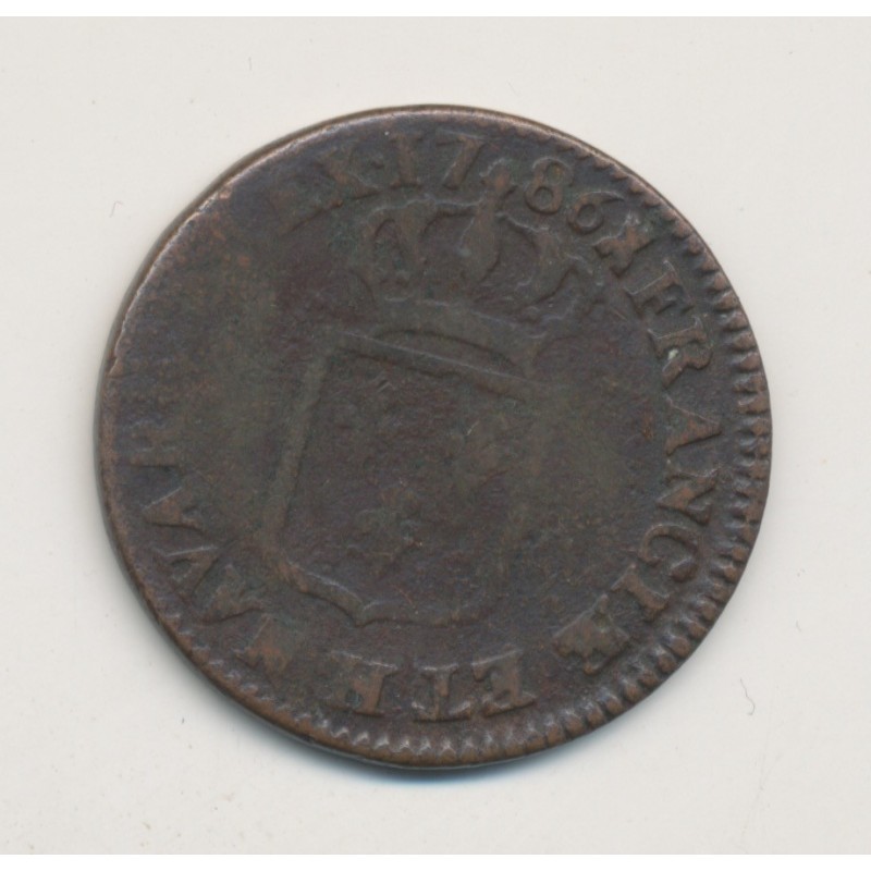Louis XVI - Sol - 1786 H La rochelle - TB/TB+