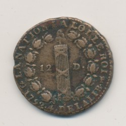 Louis XVI - 12 Deniers - 1792 H La Rochelle - TTB 2