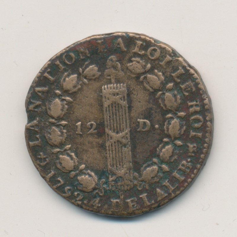 Louis XVI - 12 Deniers - 1792 H La Rochelle - TTB