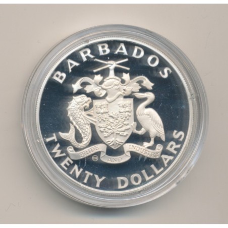 Barbades - 20 Dollars 1988 - saut haie - Jeux Olympiques 1988 - argent - FDC