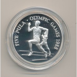 Botswana - 5 Pula 1988 - course - Jeux Olympiques 1988 - argent - FDC