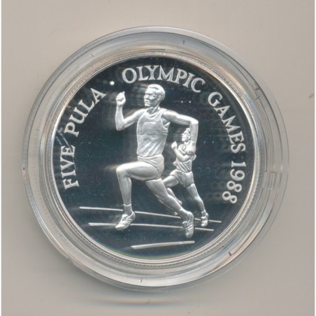 Botswana - 5 Pula 1988 - course - Jeux Olympiques 1988 - argent - FDC