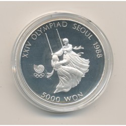 Corée - 5000 Won 1987 - danse - Jeux Olympiques 1988 - argent - FDC