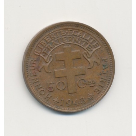Afrique centrale - 50 centimes - 1943 Pretoria - TTB+