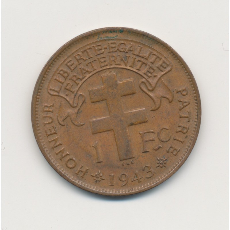 Afrique centrale - 1 Franc - 1943 Pretoria - TTB+