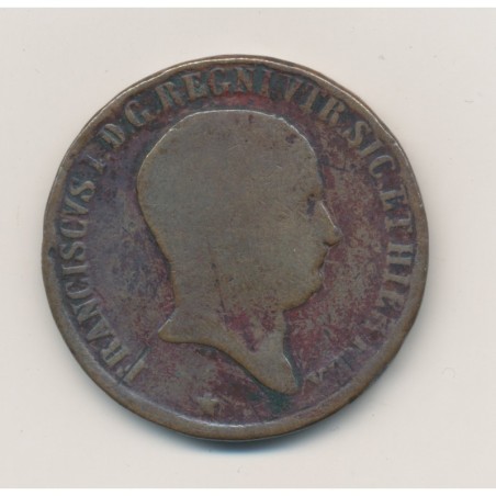 Italie - 10 Tornesi 1825 - Franciscus I - cuivre - TB
