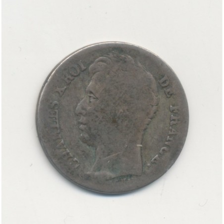 1/2 Franc Charles X - 1828 H La Rochelle - B/TB