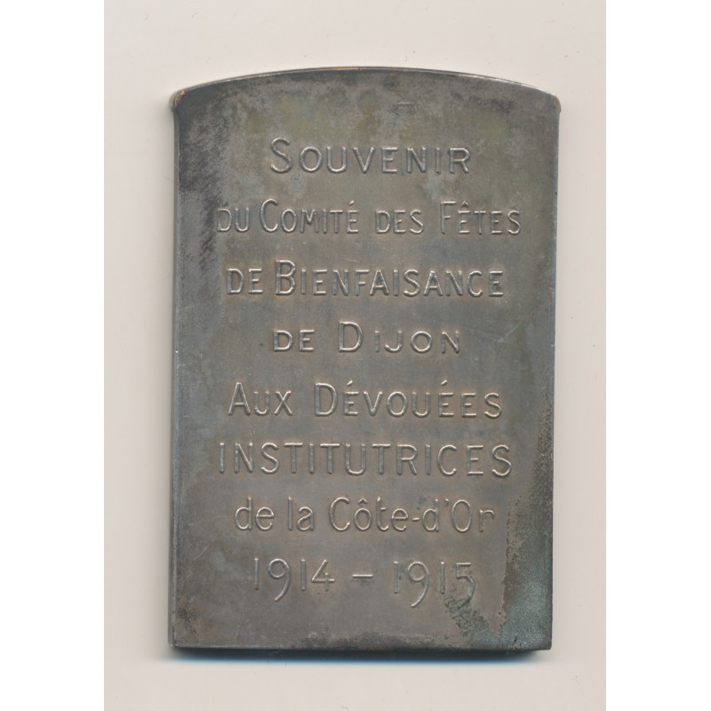 Plaquette - Oeuvre du tricot du soldat - 1915-1915 - bronze argenté - H.Dubret - TTB+