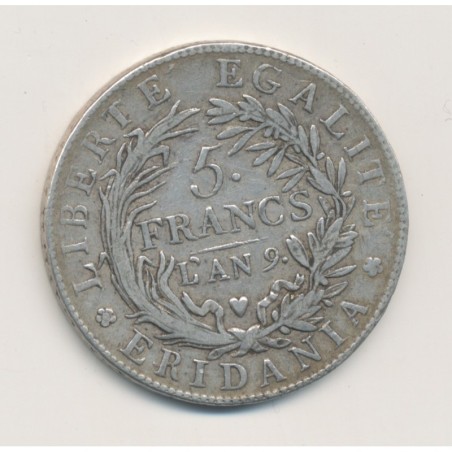 Italie - 5 Francs Gaule Subalpine - AN 9 - TB/TB+