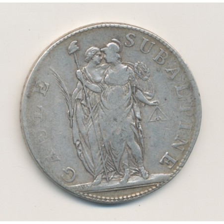 Italie - 5 Francs Gaule Subalpine - AN 9 - TB/TB+