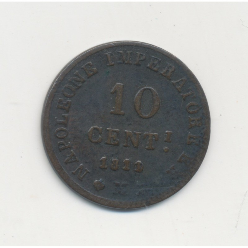 Italie - 10 Centesimi 1810/1811 M - Napoleone imperatore - TB+